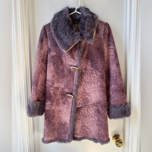 Vintage Rabbit Fur Purple Coat